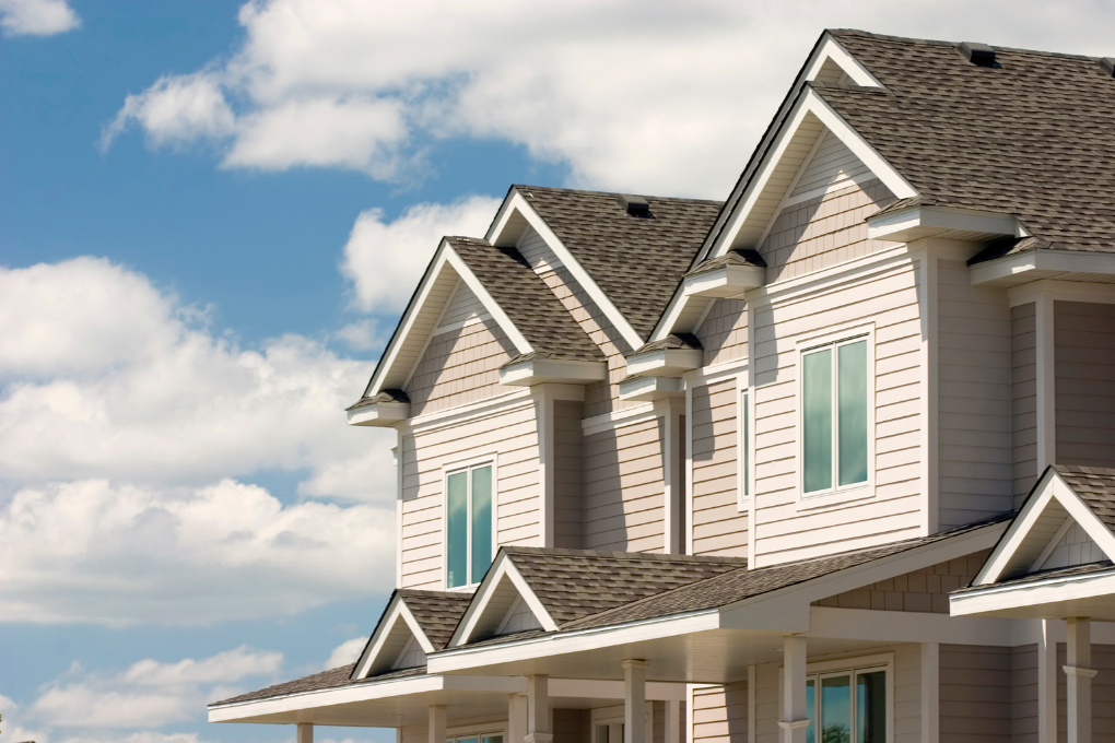 House with blue sky.