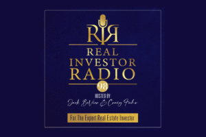 Real Investor Radio graphic featuring Episode 98 with host Craig Fuhr and Jack BeVier and guest Brad Bone, co-founder of River X AI.