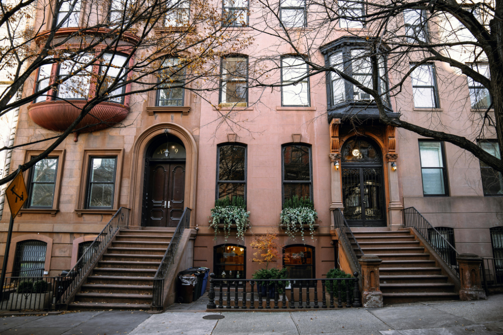 Charming Brooklyn Brownstones in Fall.