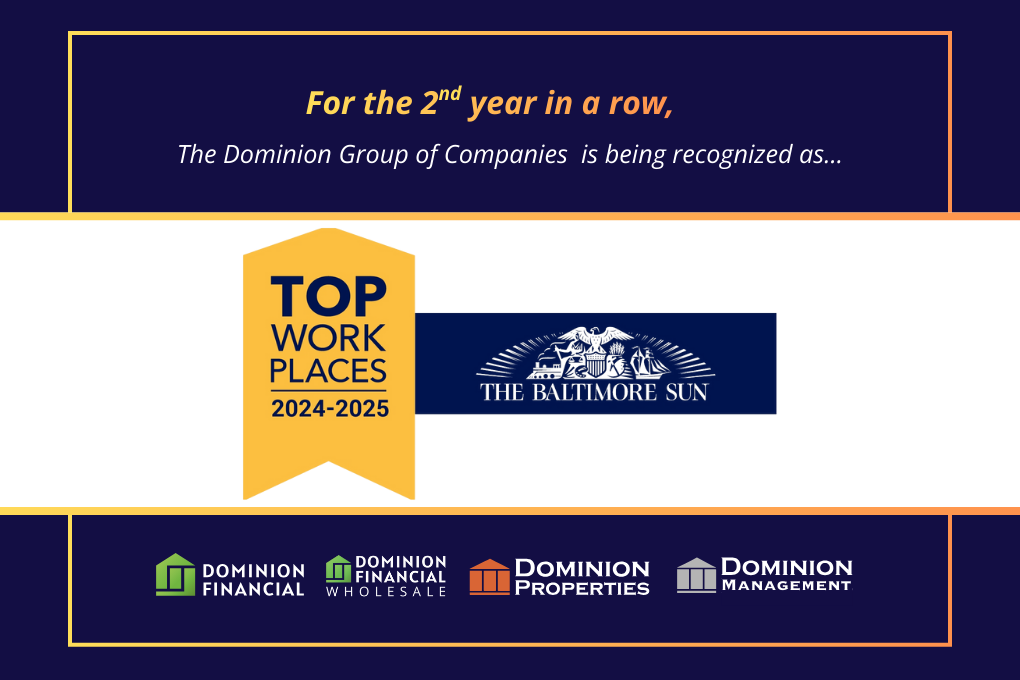 The Dominion Group of Companies wins a Baltimore Sun Top Workplace Award for 2025.