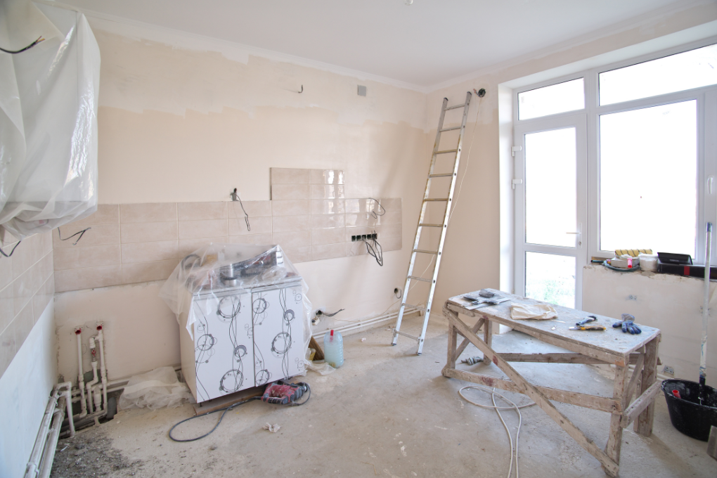 Interior home renovation.